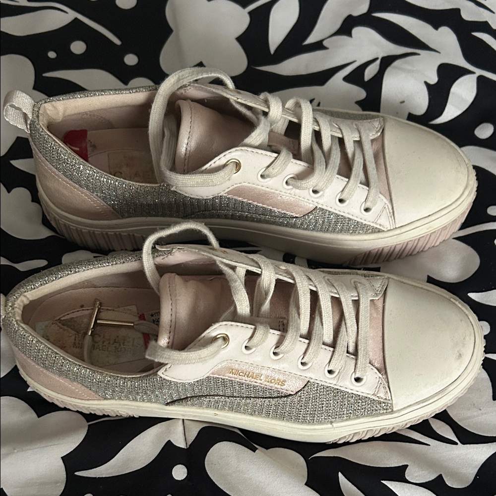 Michael Kors Women's Sneakers - Silver and Pink